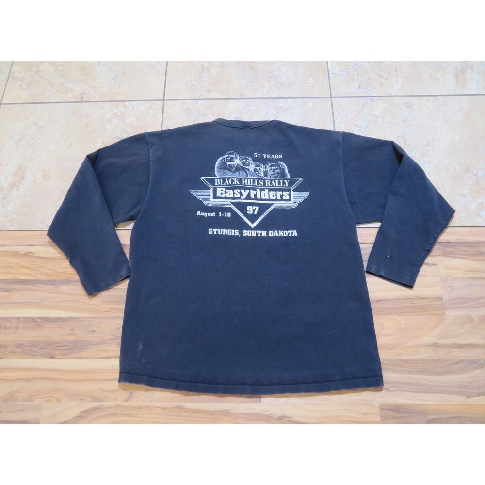 90s Easy Riders Sturgis Bike Rally Henley Collar long Sleeve Shirt Sz XL